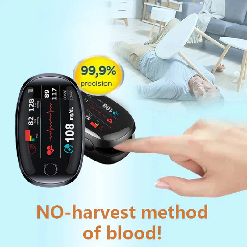[12 in 1]Smart Glucometer --- (Blood Sugar + Blood Lipids + Blood Pressure + Uric Acid + Heart Rate + Blood Oxygen + Body Temperature + Liver Function + Kidney Function + Prostate Examination + Cancer Detection + Laser Treatment)
