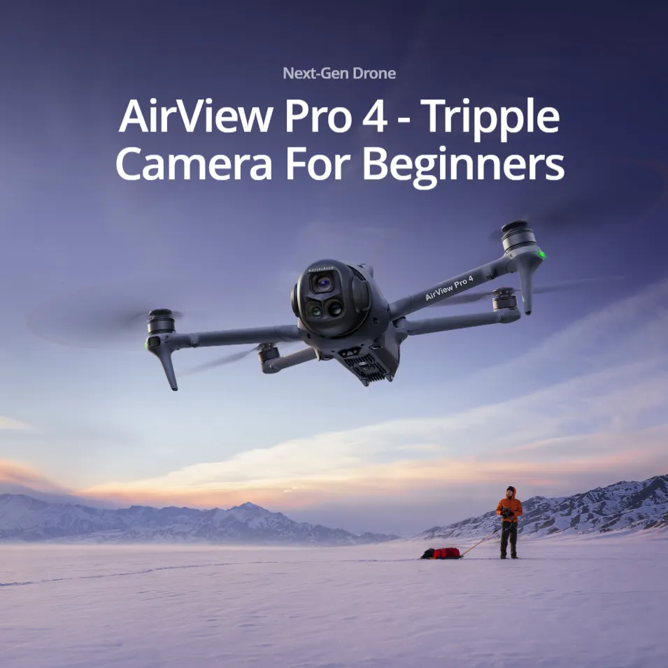 Next-Gen AirView Pro 4: Triple Camera Drone for Beginners & Pro-Level Shots